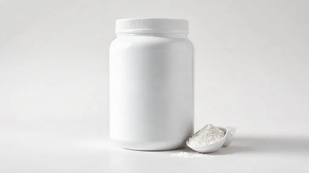 Pote de Medium Whey da Growth em destaque para análise completa. Imagem do produto com um dosador ao lado em um fundo de estúdio limpo e profissional.