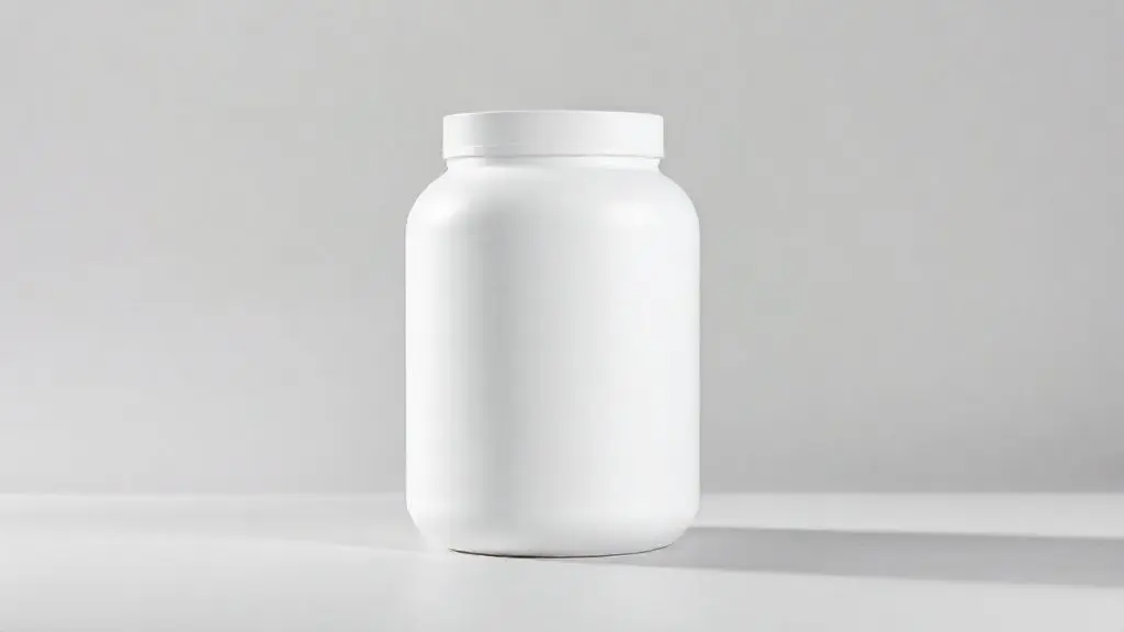 Análise completa do whey protein da Piracanjuba, mostrando um pote de suplemento sem marca para ilustrar o review detalhado dos sabores.