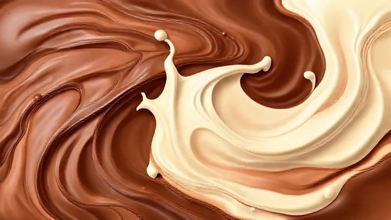 Render artístico dos sabores gourmet da Chef Whey, com espirais de chocolate, baunilha e morango se misturando de forma conceitual.