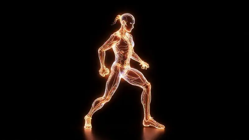 Ilustração conceitual de uma figura atlética com uma aura de energia antes do exercício, simbolizando os benefícios do whey pré-treino.