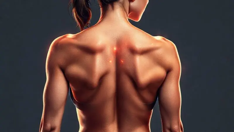 Ilustração conceitual dos benefícios do whey protein para a saúde e tônus muscular do corpo feminino.