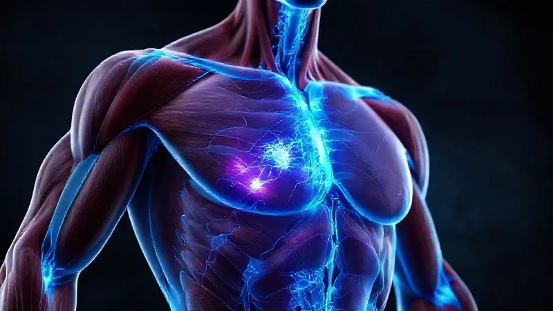 Ilustração artística dos benefícios do whey protein para a recuperação e crescimento muscular, mostrando fibras musculares se regenerando.