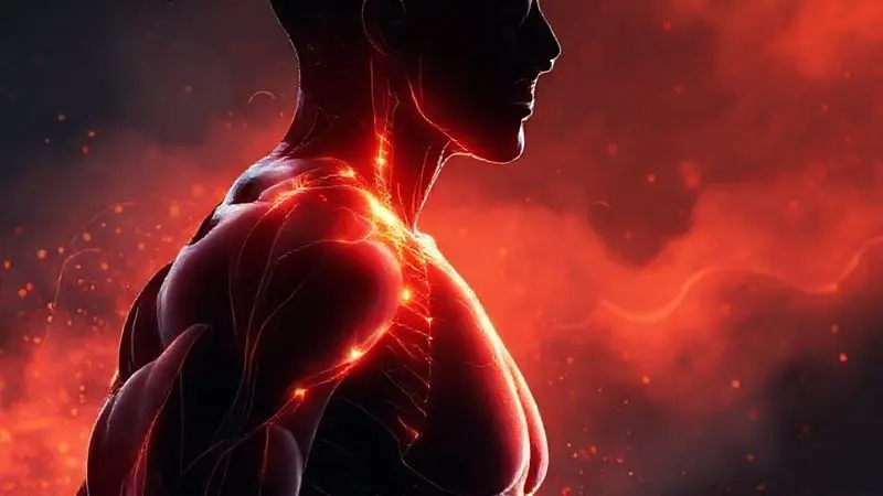 Ilustração artística demonstrando os benefícios do whey protein para a recuperação e crescimento muscular após o treino.