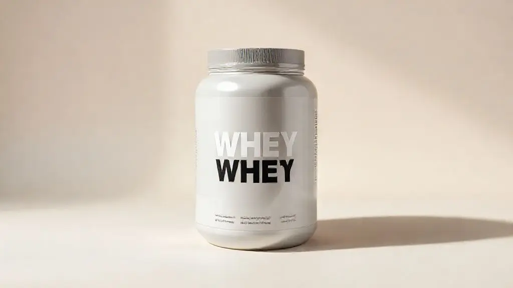 Pote de whey protein sem marca em destaque, representando a análise completa para saber se o Bold Whey é bom e vale a pena. Fundo de estúdio.
