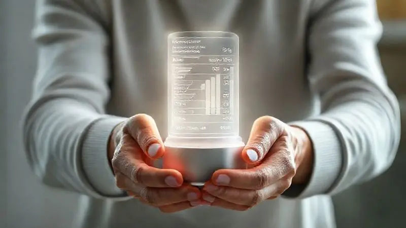 Pessoa analisando um rótulo nutricional conceitual para avaliar o que é importante na hora de comprar um whey protein.