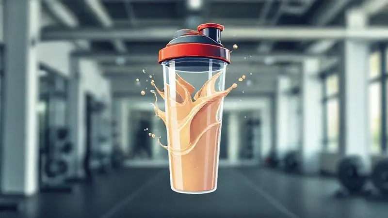 Ilustração artística de uma coqueteleira misturando um shake, demonstrando a forma correta de consumir o Whey Adaptogen para melhores resultados.