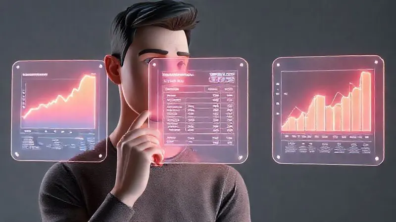 Ilustração de uma pessoa analisando gráficos nutricionais para saber como escolher a melhor marca de whey protein.