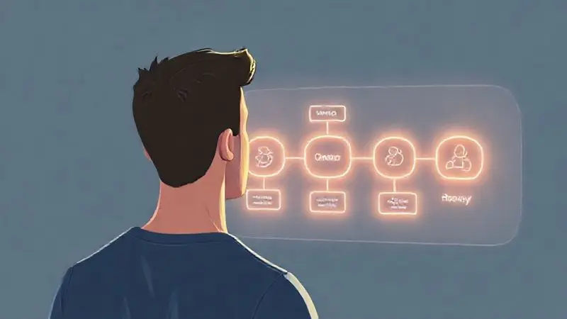Ilustração de uma pessoa analisando opções em uma interface para decidir qual o suplemento ideal para suas metas de treino.