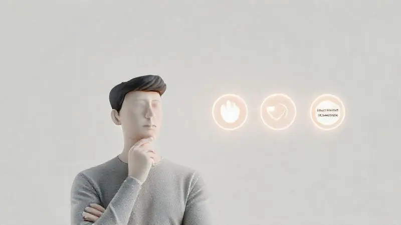 Ilustração de uma pessoa analisando ícones flutuantes de proteína, ingredientes e digestão para escolher o melhor whey.