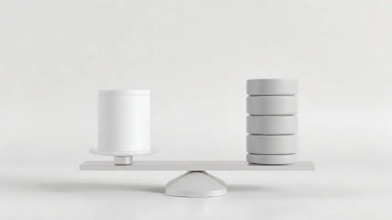 Balança conceitual comparando diferentes marcas de whey protein para ajudar a decidir se o Whey Dux é a melhor opção para sua suplementação.