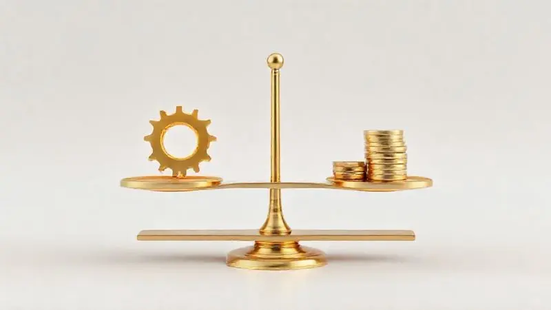 Ilustração conceitual de uma balança equilibrando custo e benefício para representar as considerações finais sobre um suplemento.