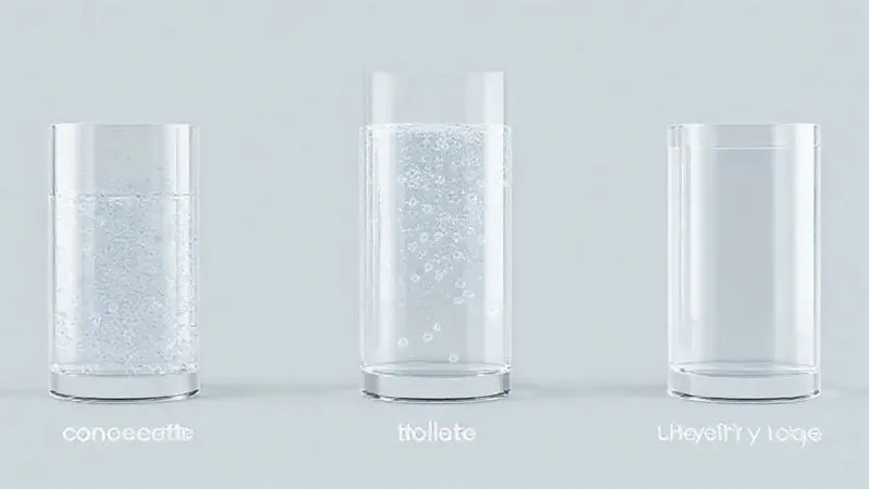 Render 3D conceitual que ilustra a diferença de pureza e filtração entre o whey protein concentrado, isolado e hidrolisado.