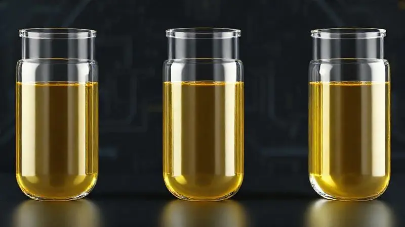 Render 3D comparando a pureza de diferentes tipos de whey protein, ilustrando a diferença entre o Medium Whey e as versões concentradas 80% e 90%.