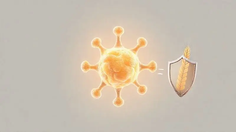 Ilustração conceitual mostrando a ausência de soja e trigo em uma fórmula de proteína, destacando a pureza do ingrediente principal.