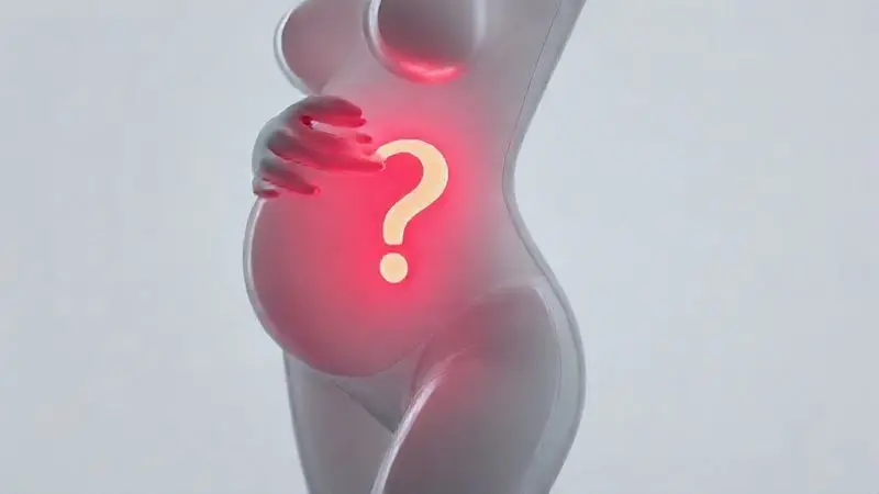 Render 3D conceitual dos possíveis efeitos colaterais do whey, mostrando a importância da consulta médica para a saúde da gestante.