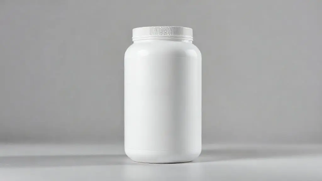 Pote de whey protein em um fundo de estúdio, representando a análise completa para saber se o Giant Whey é bom e se vale a pena.
