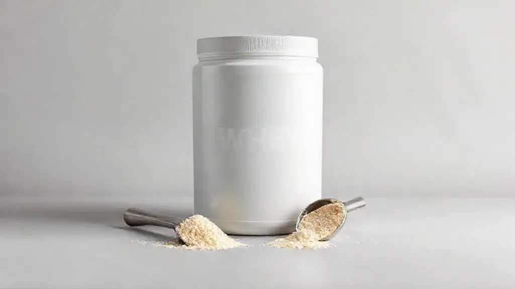 Pote de whey protein para idosos em destaque, simbolizando a escolha do melhor suplemento para fortalecimento muscular e saúde na terceira idade.