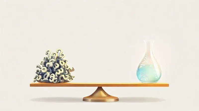 Ilustração conceitual representando a ciência por trás do whey protein, desmistificando mitos comuns sobre o suplemento.