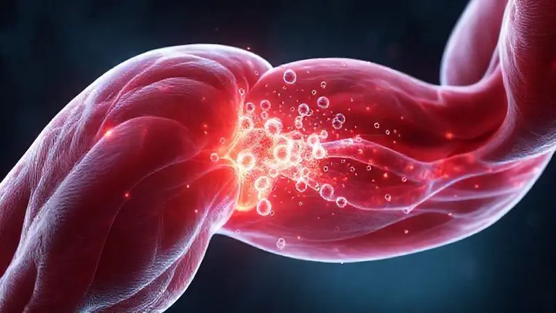 Ilustração conceitual que mostra como as moléculas de proteína do whey ajudam na reparação e crescimento das fibras musculares.