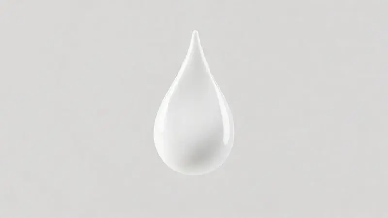 Ilustração 3D conceitual mostrando a extração do whey protein a partir do leite, onde uma gota de leite se transforma em pó de proteína.