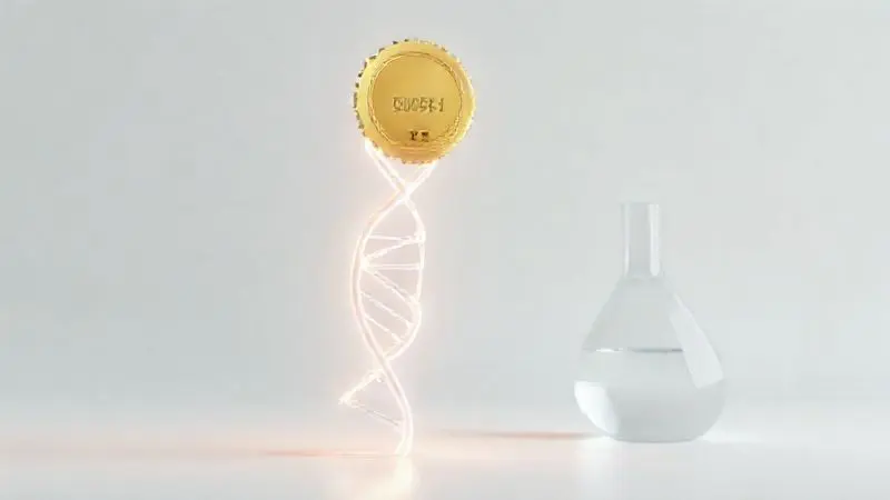 Ilustração conceitual representando a qualidade e certificações dos produtos Vitafor, com elementos de ciência e pureza.