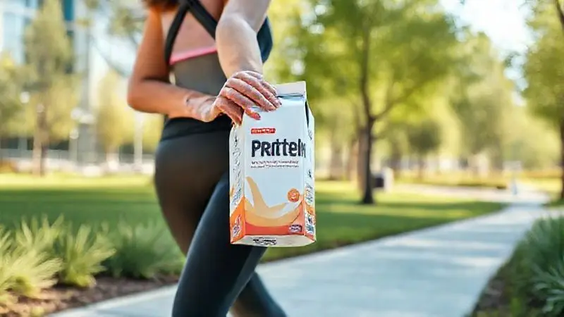 Ilustração mostrando a principal vantagem da bebida proteica pronta: uma pessoa com roupa de ginástica consome o produto com praticidade.
