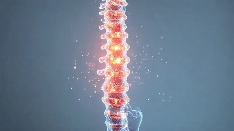 Ilustração digital mostrando a estrutura óssea sendo fortalecida, representando o suporte do whey protein à saúde dos ossos.